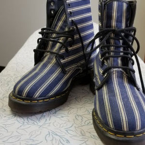 Blue And White Striped Doc Martens Rare!